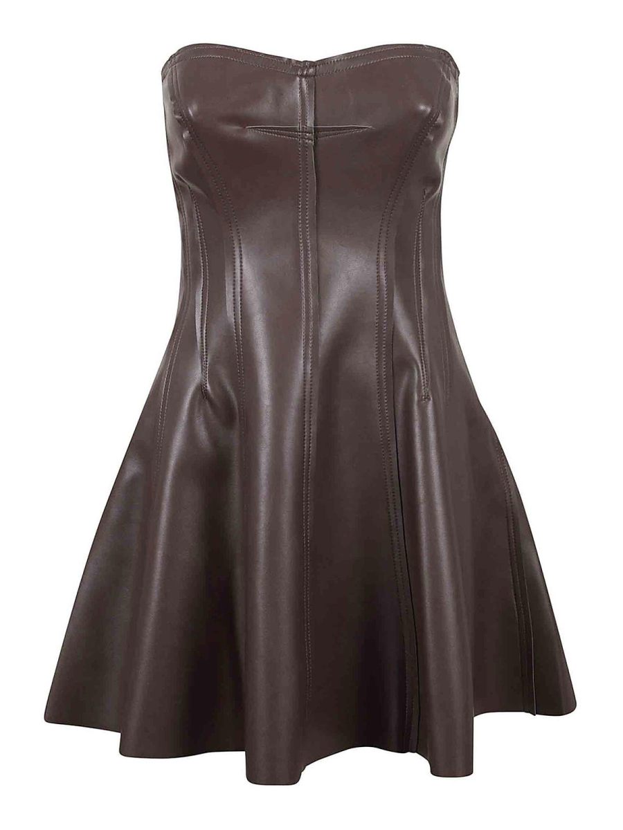 Norma Kamali Robe Au Genou - Marron Foncé
