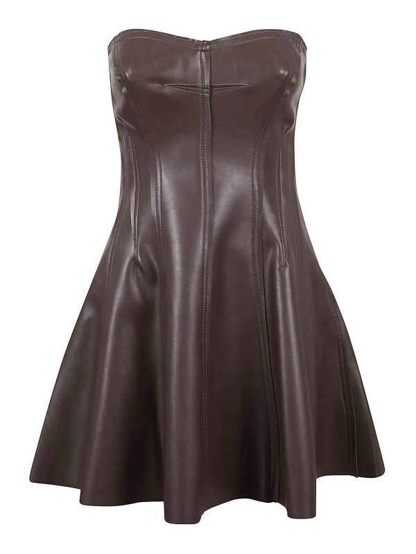 Norma Kamali Robe Au Genou - Marron Foncé