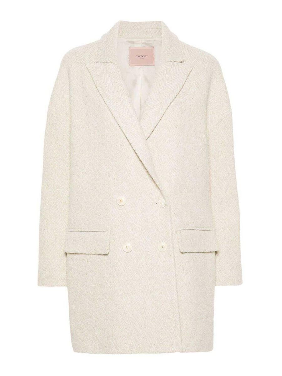 Twinset Manteau Au Genou - Blanc