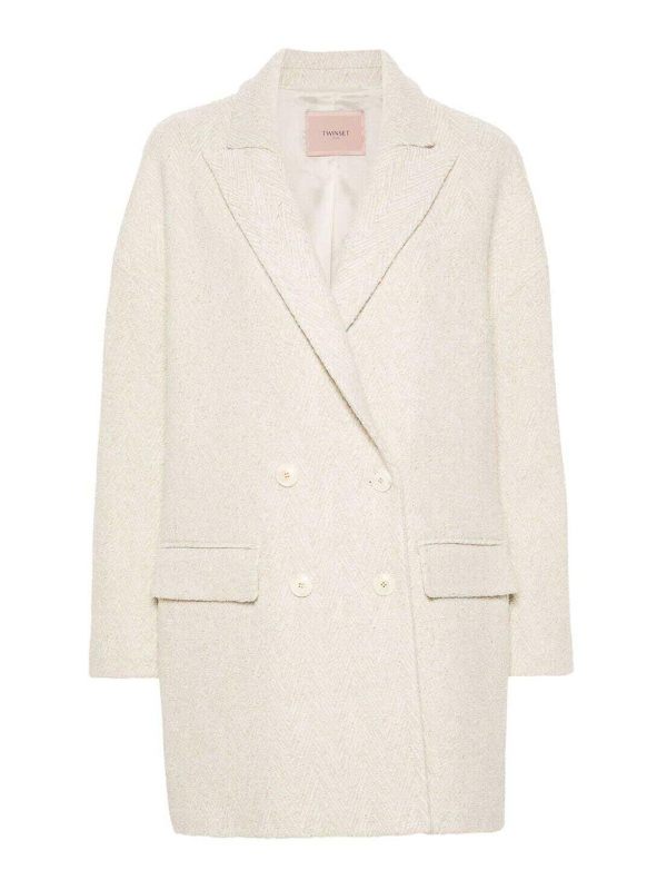 Twinset Manteau Au Genou - Blanc