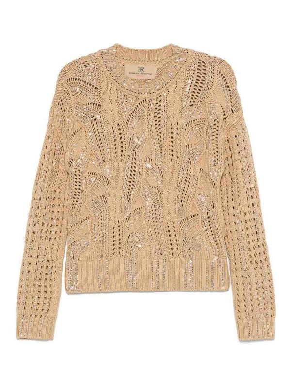 Ermanno Scervino Pull Col Rond - Gris Clair