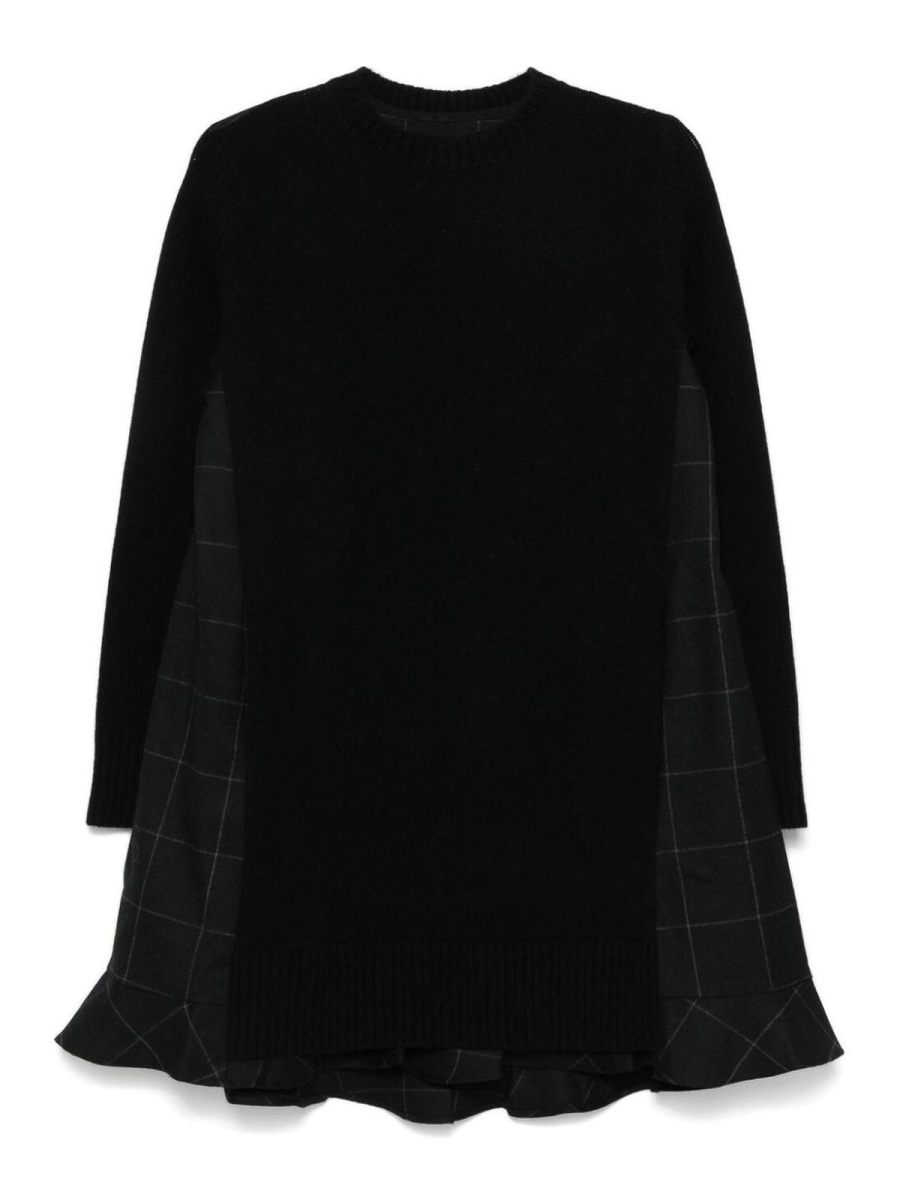 Sacai Robe Au Genou - Noir