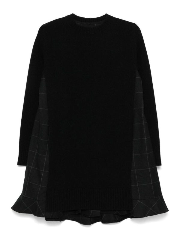 Sacai Robe Au Genou - Noir