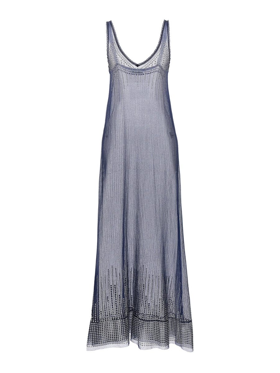 Rabanne Robe Au Genou - Bleu