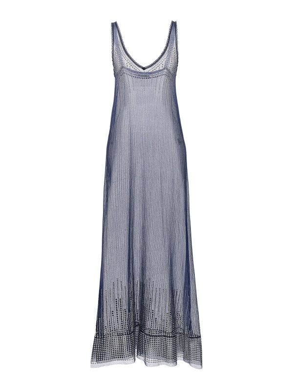 Rabanne Robe Au Genou - Bleu