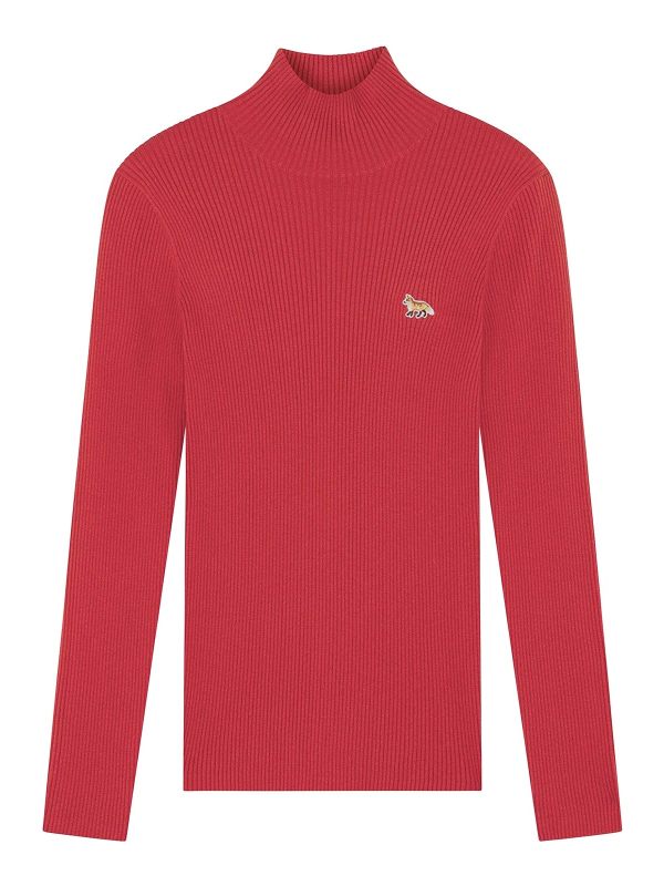 Maison Kitsuné Pull Col Rond - Rouge