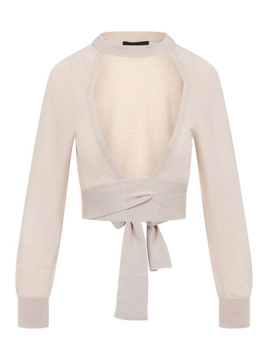Simone Rocha Pull Col Rond - Beige