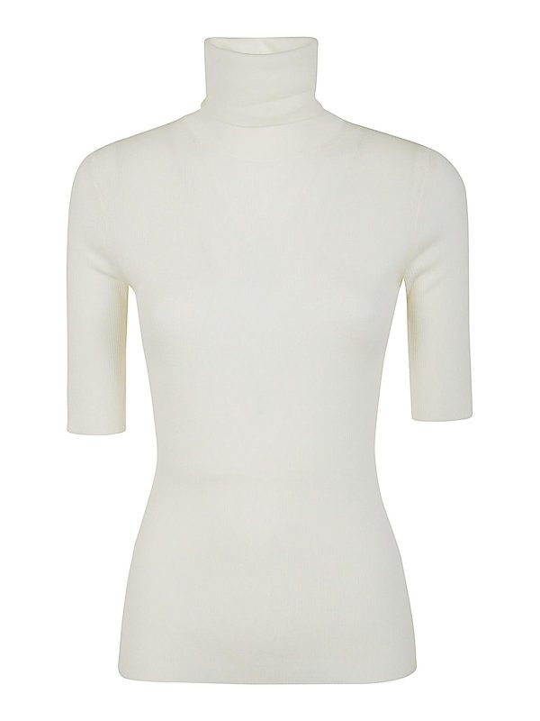 Theory Pull Col Rond - Blanc