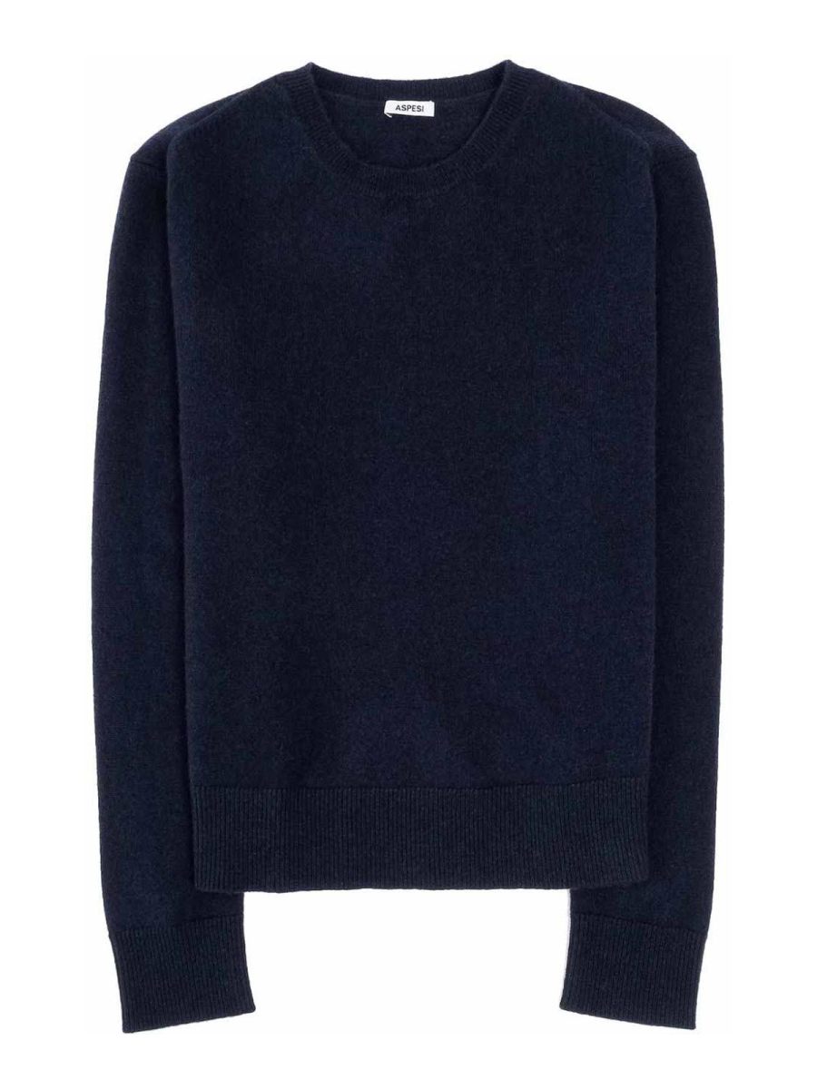 Aspesi Pull Col Bateau - Bleu Foncé