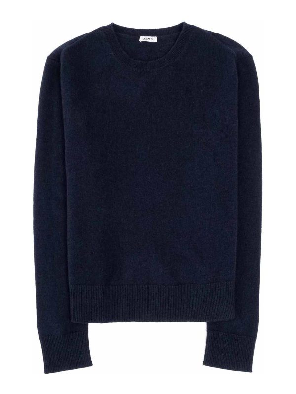 Aspesi Pull Col Bateau - Bleu Foncé