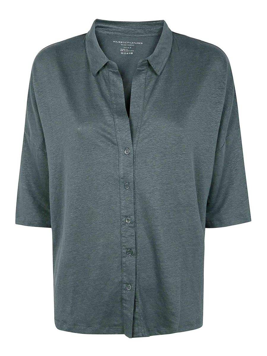Majestic Filatures Chemise - Vert