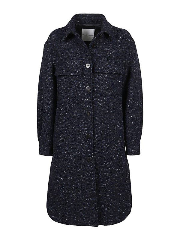 Skill & Genes Manteau Au Genou - Bleu