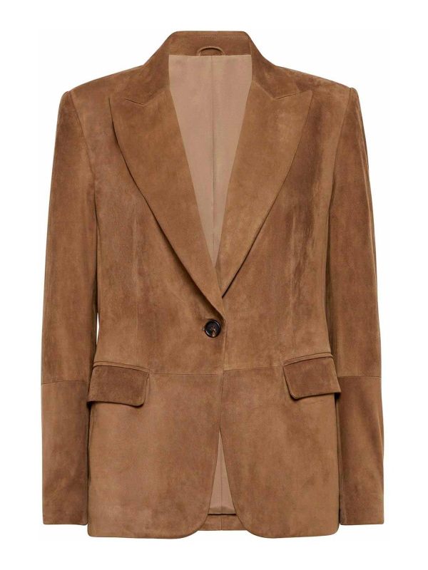 Brunello Cucinelli Blouson En Cuir - Marron