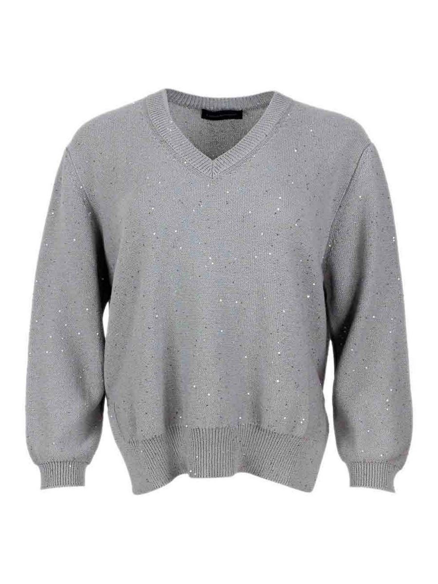 Lorena Antoniazzi Pull Col Rond - Gris