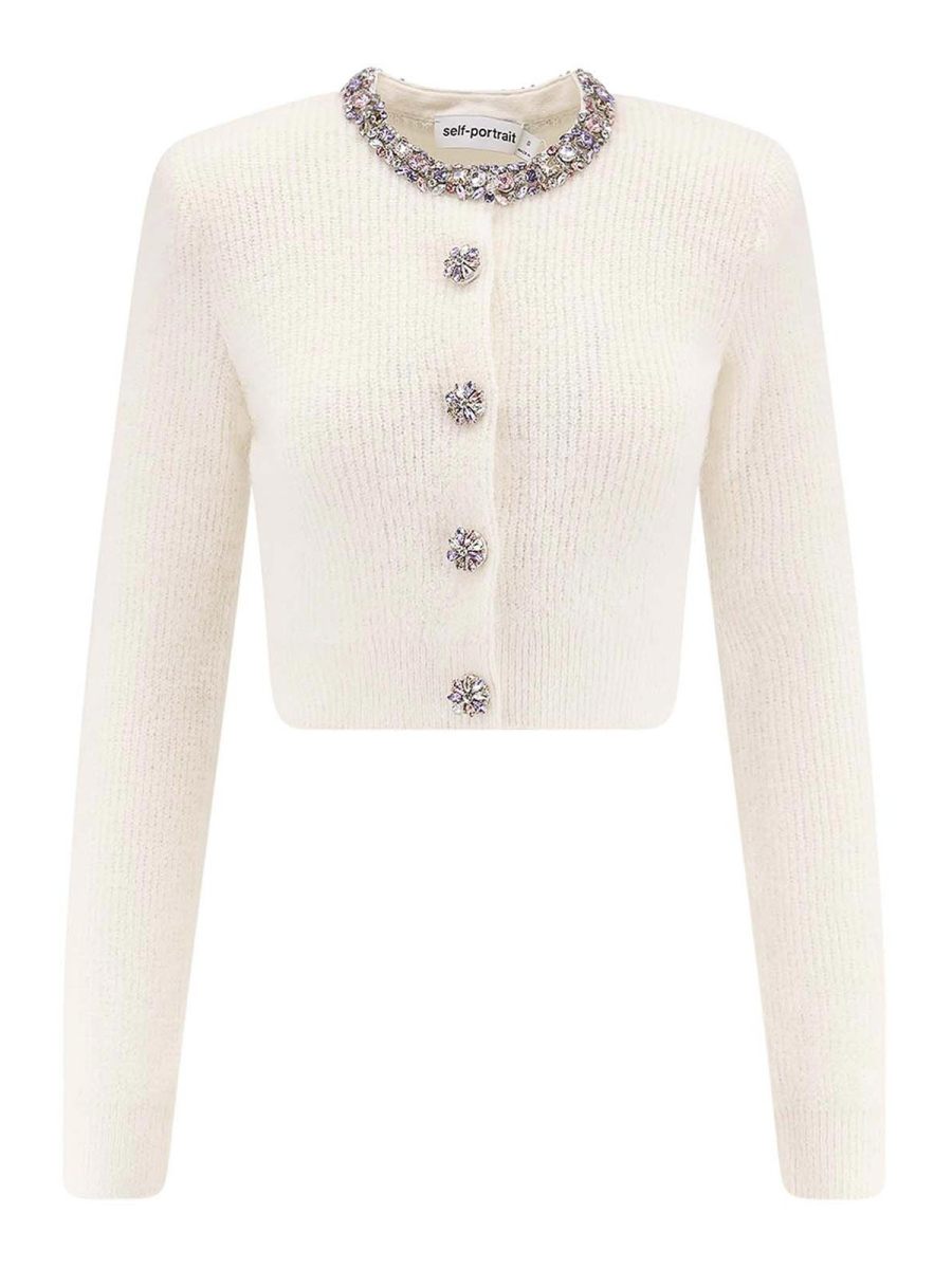 Self Portrait Cardigan - Blanc