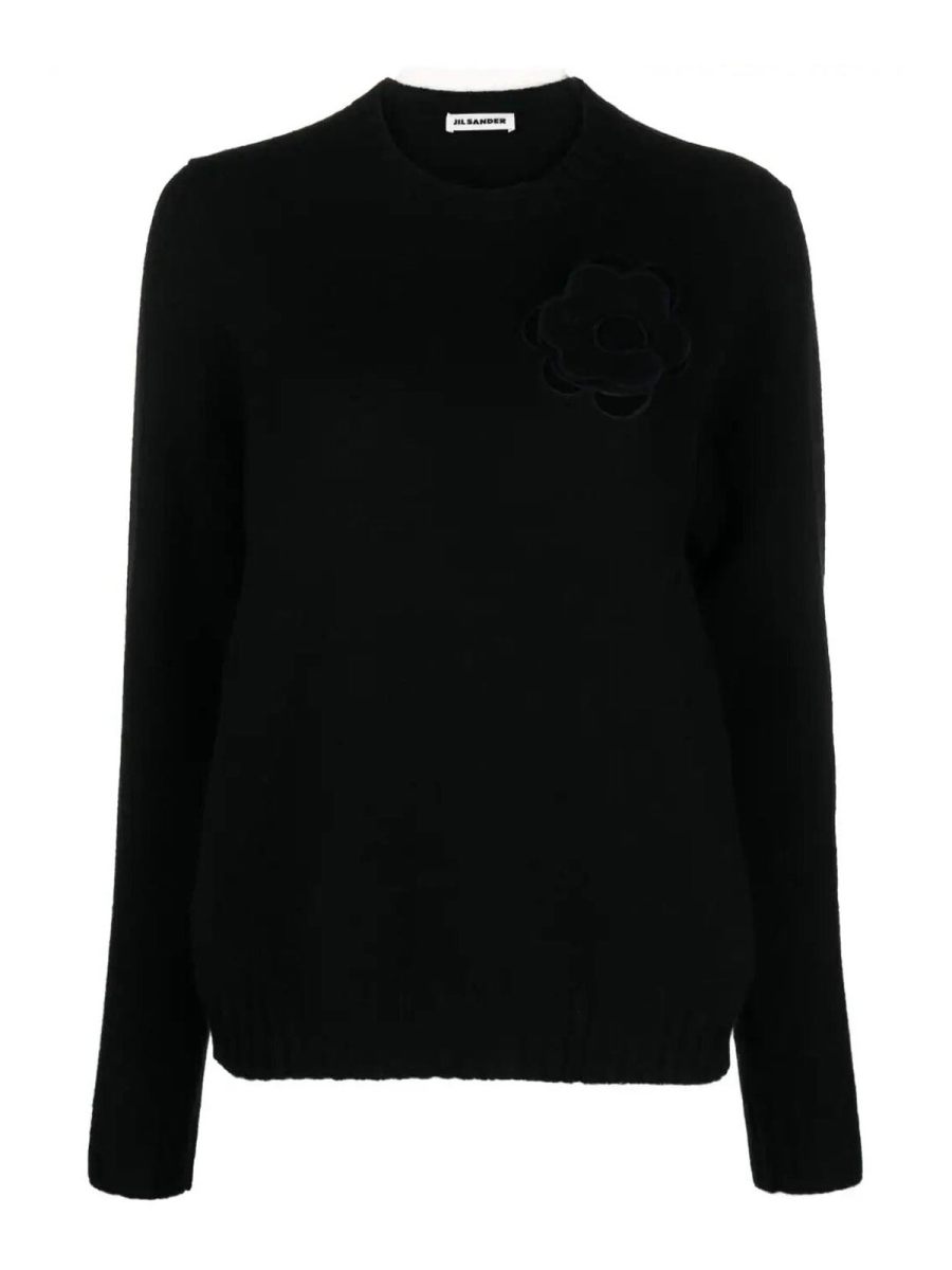 Jil Sander Pull Col Rond - Noir