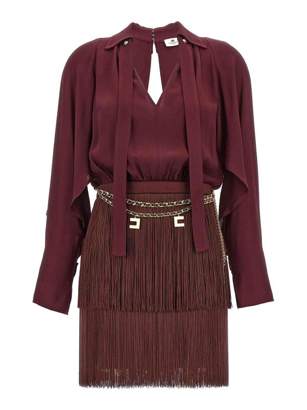 Elisabetta Franchi Robe Courte - Rouge Brun