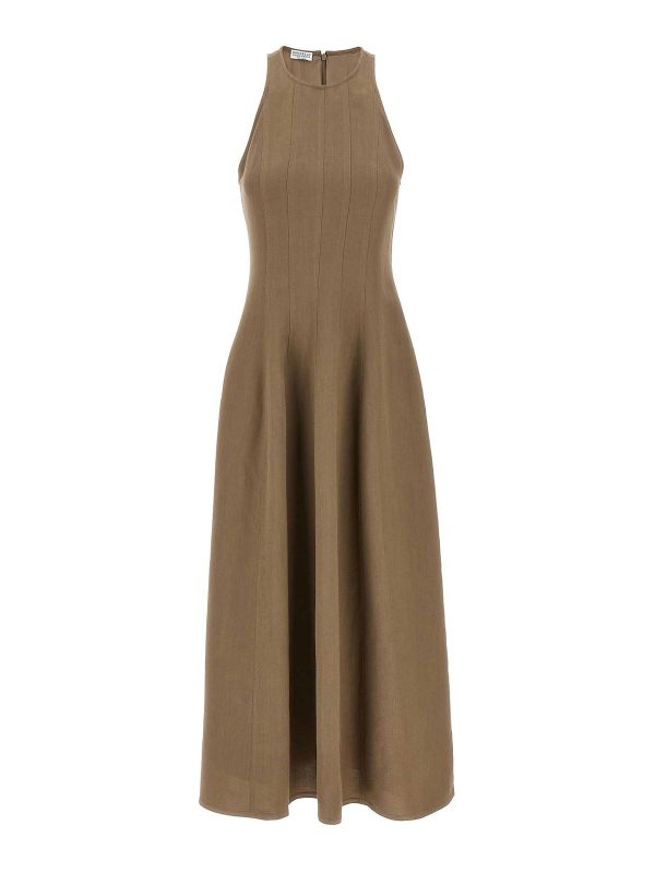 Brunello Cucinelli Robe Au Genou - Gris