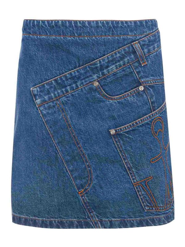 J. W. Anderson Mini Jupe - Foncé Délavé