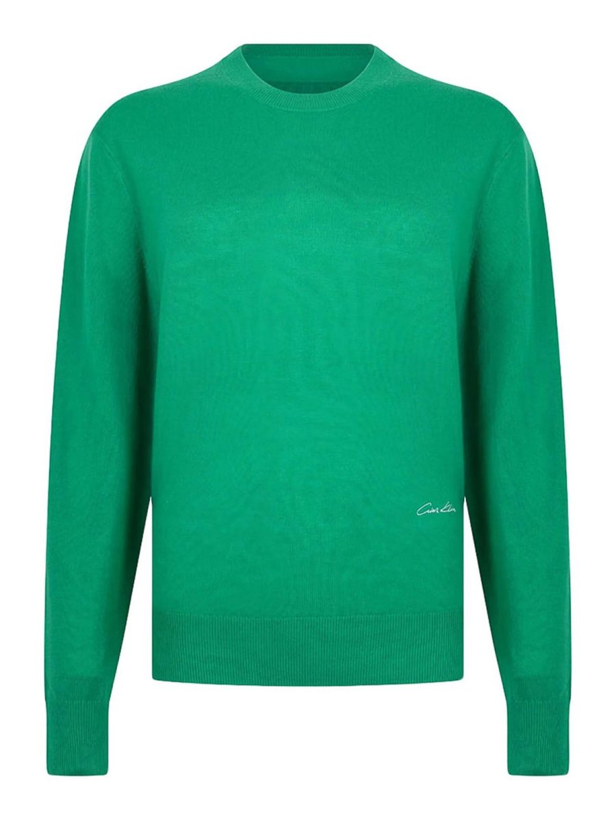 Calvin Klein Pull Col Rond - Vert
