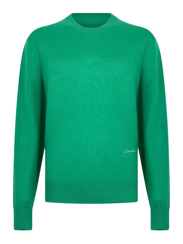 Calvin Klein Pull Col Rond - Vert
