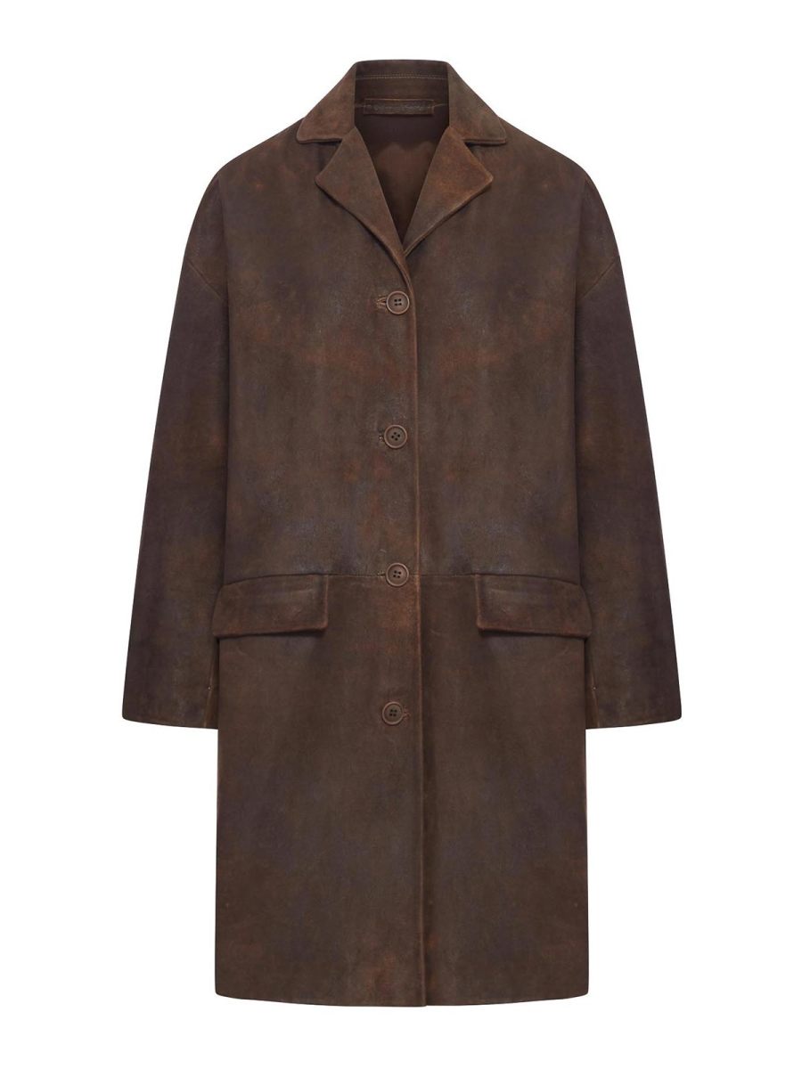 Salvatore Santoro Manteau En Cuir - Marron