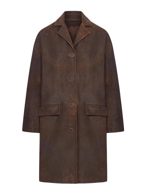 Salvatore Santoro Manteau En Cuir - Marron