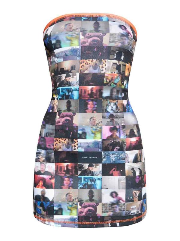 Diesel Robe Au Genou - Multicolore