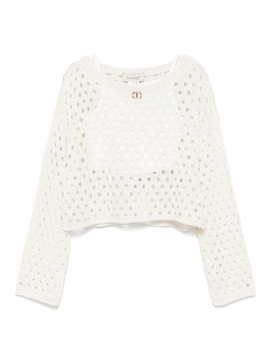 Twinset Pull Col Bateau - Blanc