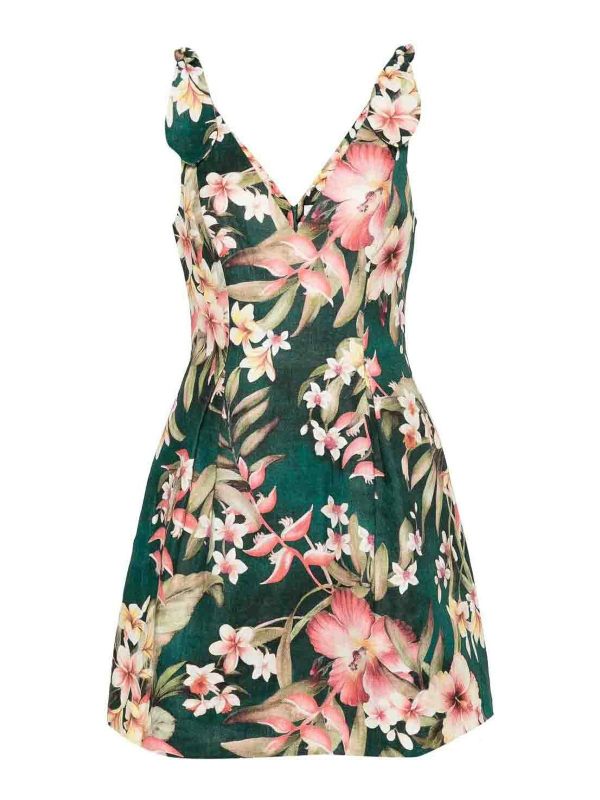Zimmermann Robe Courte - Vert