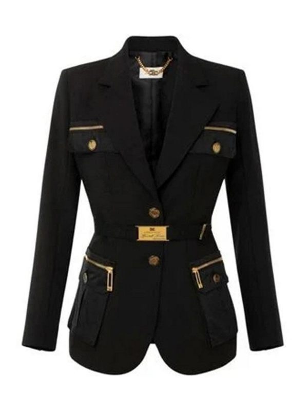 Elisabetta Franchi Veste Casual - Noir
