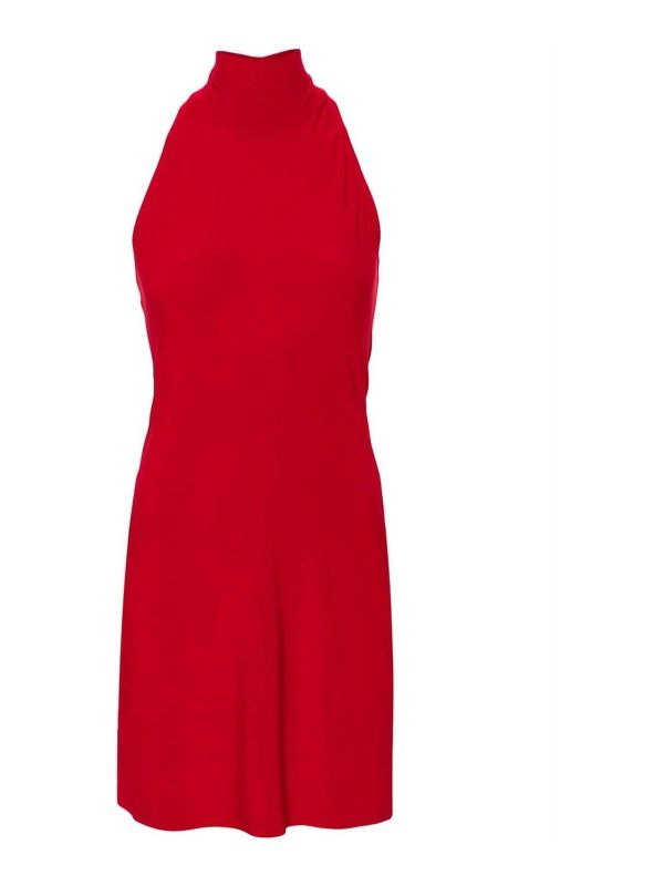 Norma Kamali Robe Au Genou - Rouge