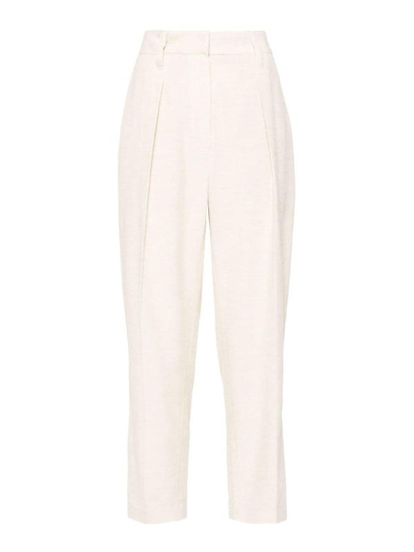 Brunello Cucinelli Pantalons Décontractés - Blanc