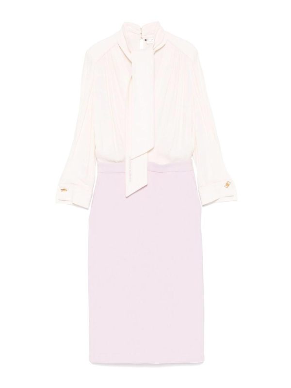 Elisabetta Franchi Robe Au Genou - Blanc
