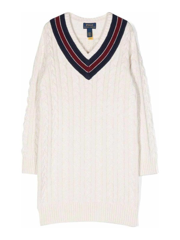 Polo Ralph Lauren Robe Au Genou - Blanc