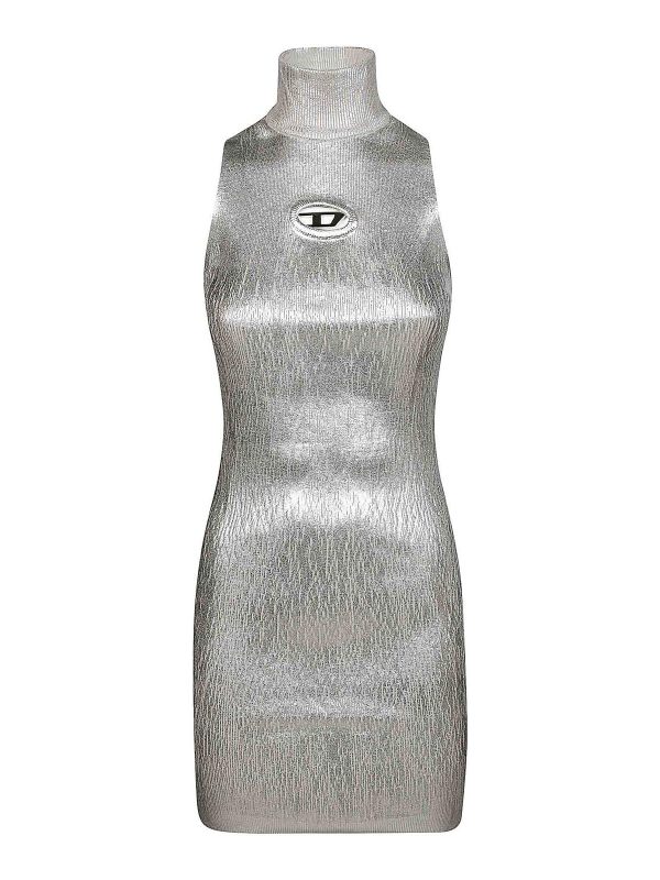 Diesel Robe Au Genou - Argent