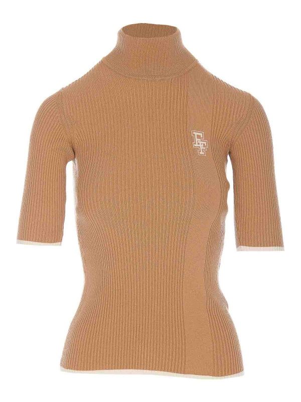Elisabetta Franchi Pull Col Roulé - Marron