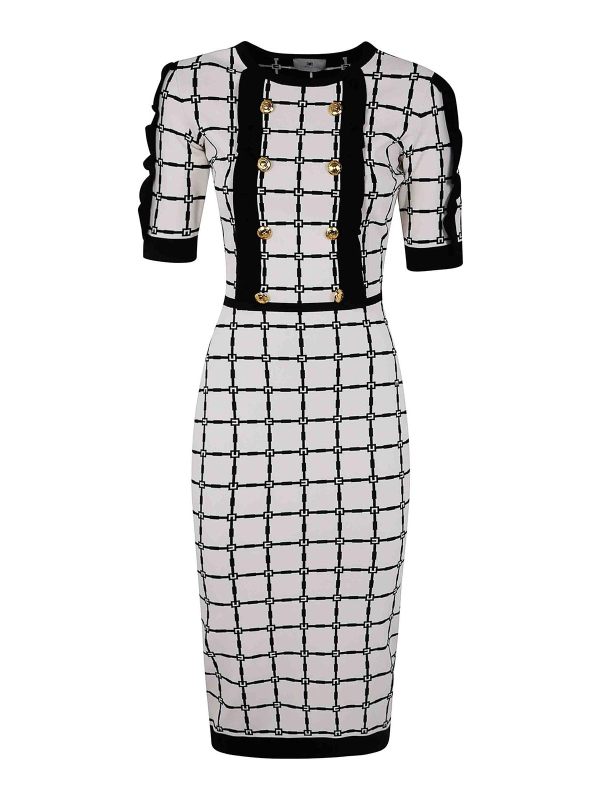Elisabetta Franchi Robe Au Genou - Blanc