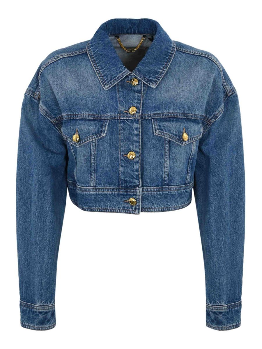 Elisabetta Franchi Veste En Jean - Bleu