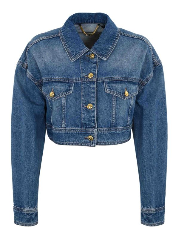 Elisabetta Franchi Veste En Jean - Bleu