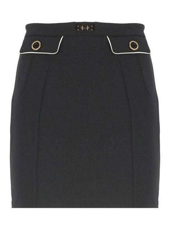 Elisabetta Franchi Jupe Midi - Noir