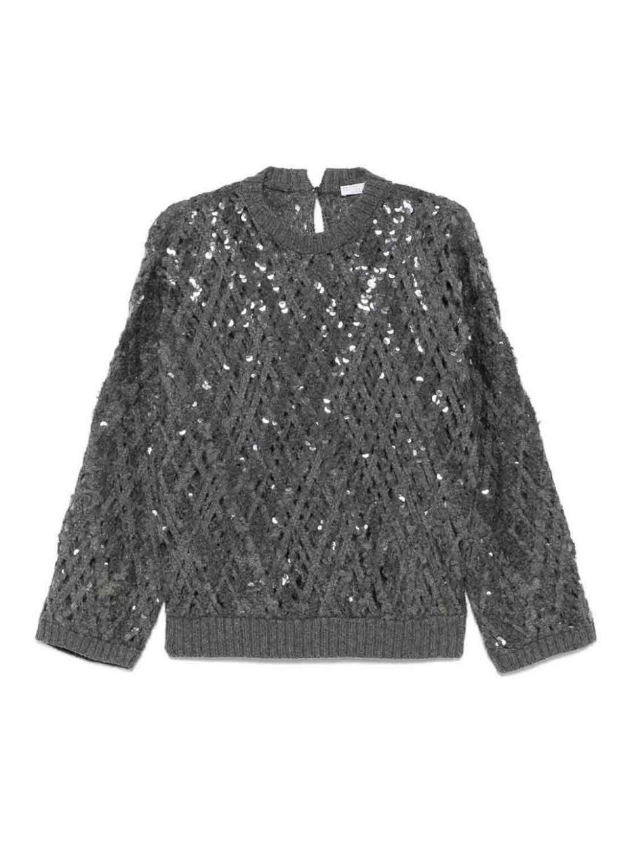 Brunello Cucinelli Pull Col Roulé - Gris