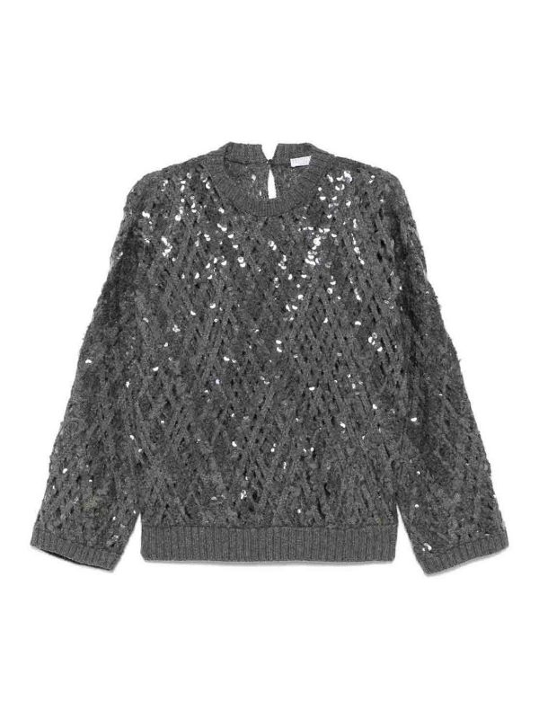 Brunello Cucinelli Pull Col Roulé - Gris