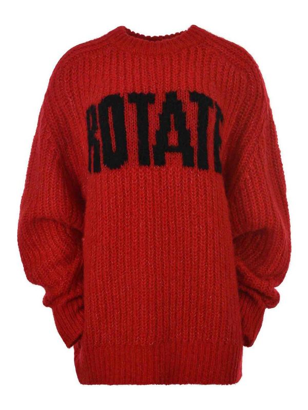 Rotate Birger Christensen Pull Col Rond - Rouge