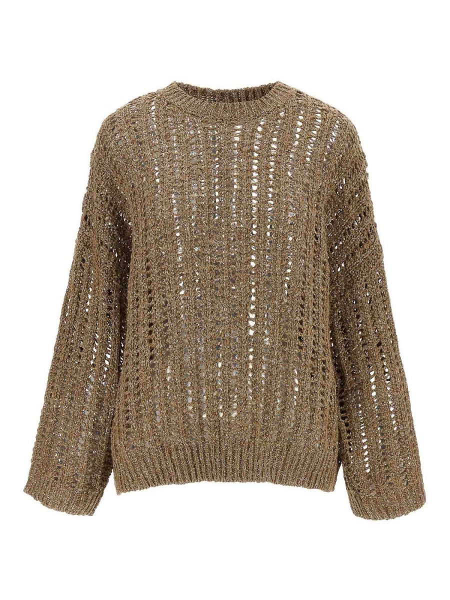 Brunello Cucinelli Pull Col Rond - Marron
