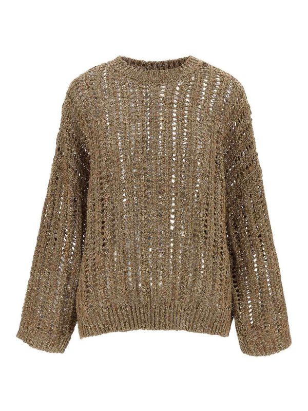 Brunello Cucinelli Pull Col Rond - Marron