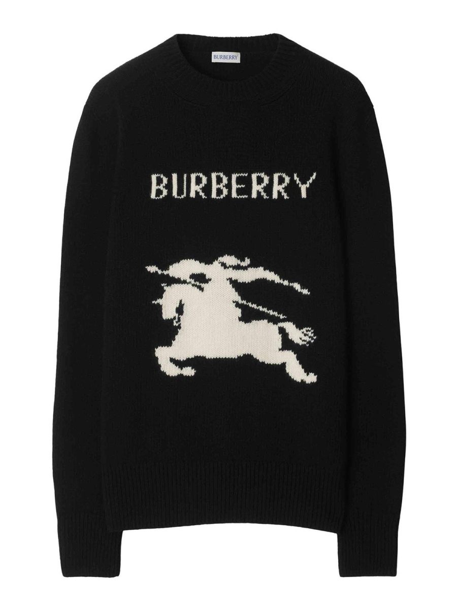Burberry Pull Col Rond - Noir