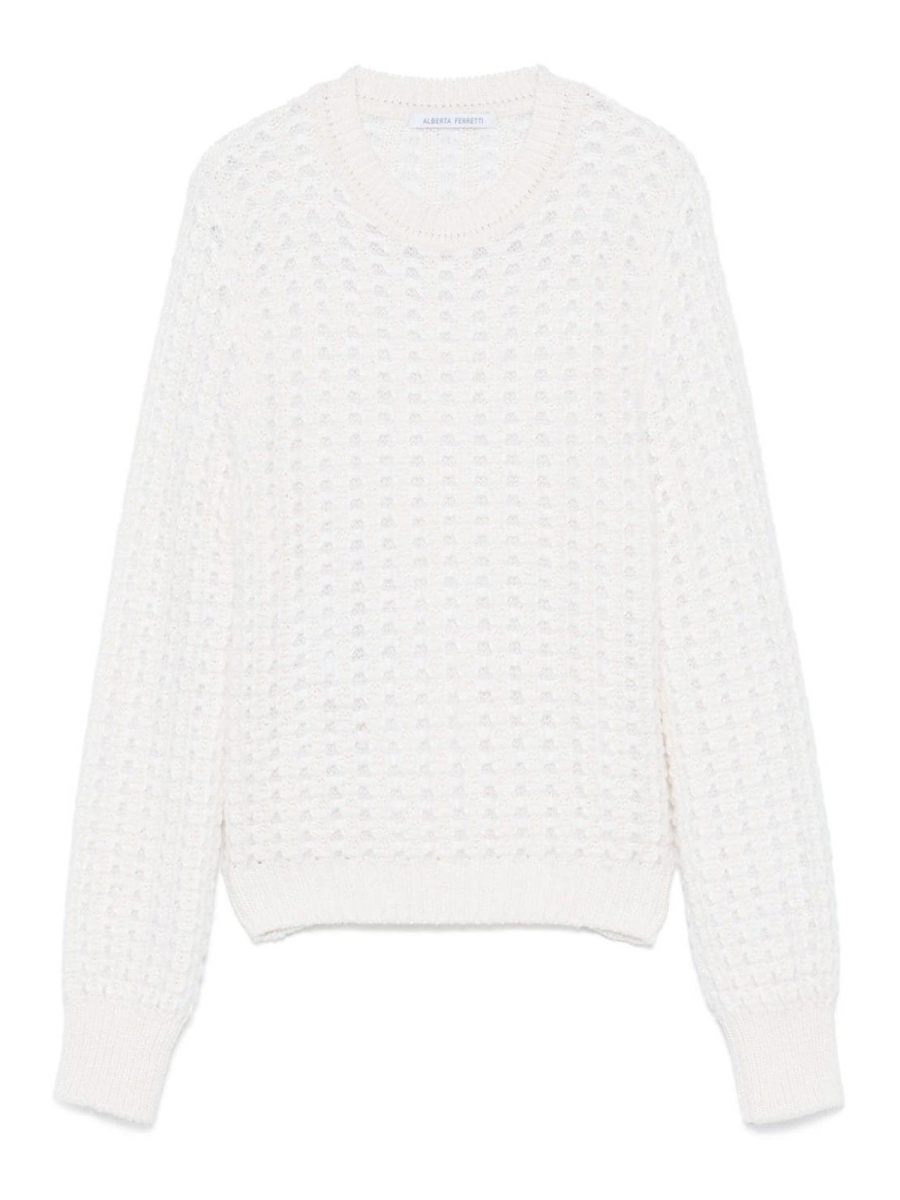Alberta Ferretti Pull Col Rond - Blanc