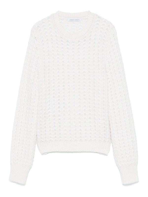 Alberta Ferretti Pull Col Rond - Blanc