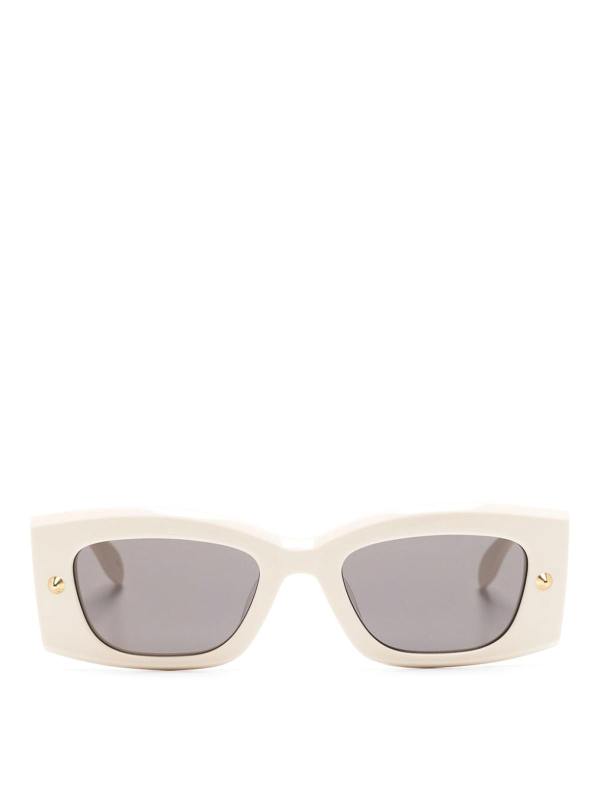 Alexander Mcqueen Lunettes De Soleil - Blanc